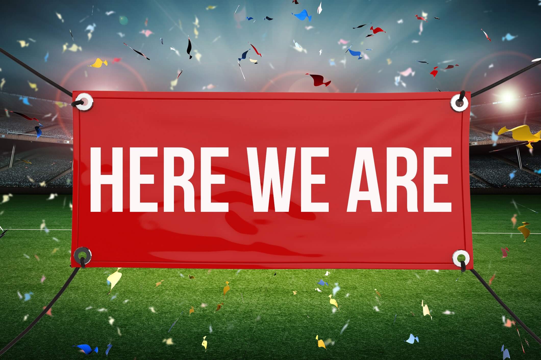 Here we are banner Here we are banner